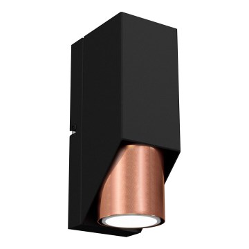 Iluminação de parede WALL 1xGU10/8W/230V preto/cobre