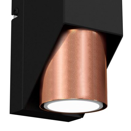 Iluminação de parede WALL 1xGU10/8W/230V preto/cobre