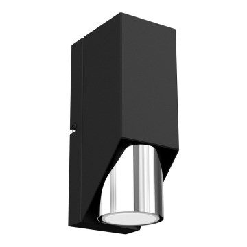 Iluminação de parede WALL 1xGU10/8W/230V preto/cromado brilhante