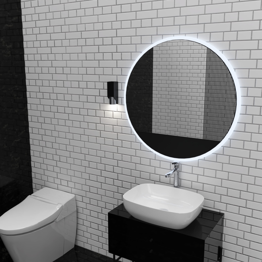 Iluminação de parede WALL 1xGU10/8W/230V preto/cromado brilhante