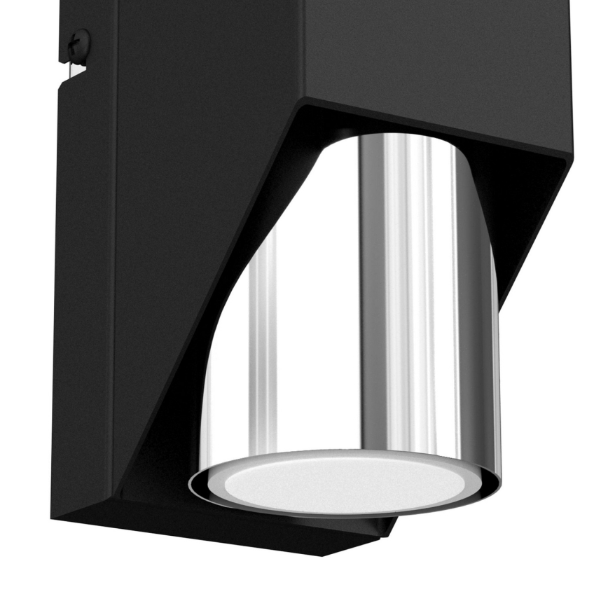 Iluminação de parede WALL 1xGU10/8W/230V preto/cromado brilhante