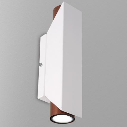 Iluminação de parede WALL 2xGU10/8W/230V branco/cobre