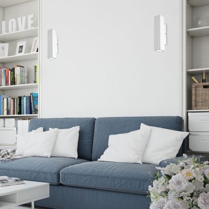 Iluminação de parede WALL 2xGU10/8W/230V branco