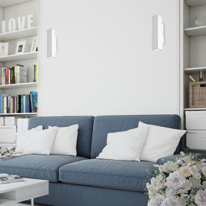 Iluminação de parede WALL 2xGU10/8W/230V branco