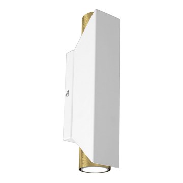 Iluminação de parede WALL 2xGU10/8W/230V branco/latão