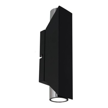 Iluminação de parede WALL 2xGU10/8W/230V preto/cromado brilhante