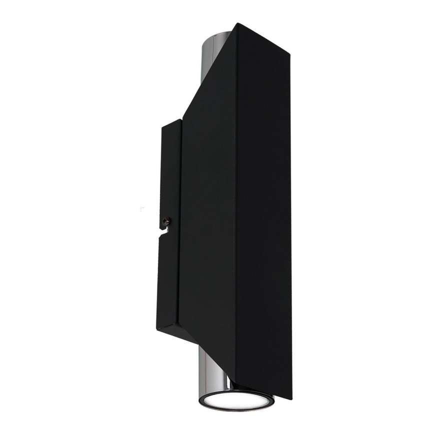 Iluminação de parede WALL 2xGU10/8W/230V preto/cromado brilhante