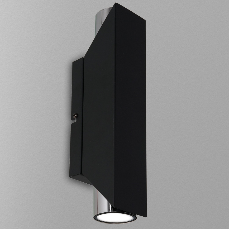Iluminação de parede WALL 2xGU10/8W/230V preto/cromado brilhante