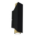 Iluminação de parede WALL 2xGU10/8W/230V preto/latão