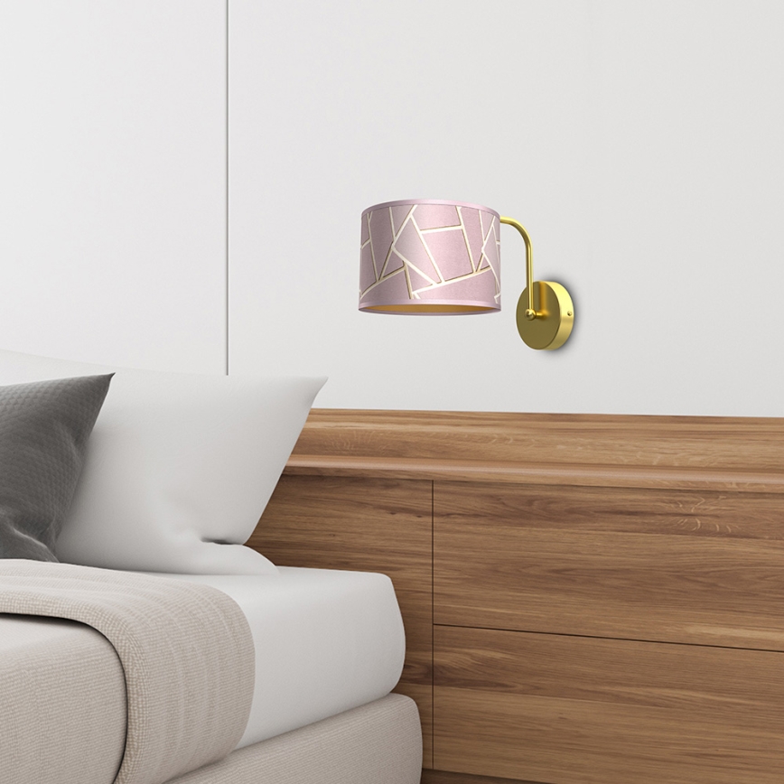 Iluminação de parede ZIGGY 1xE27/60W/230V rosa/dourada