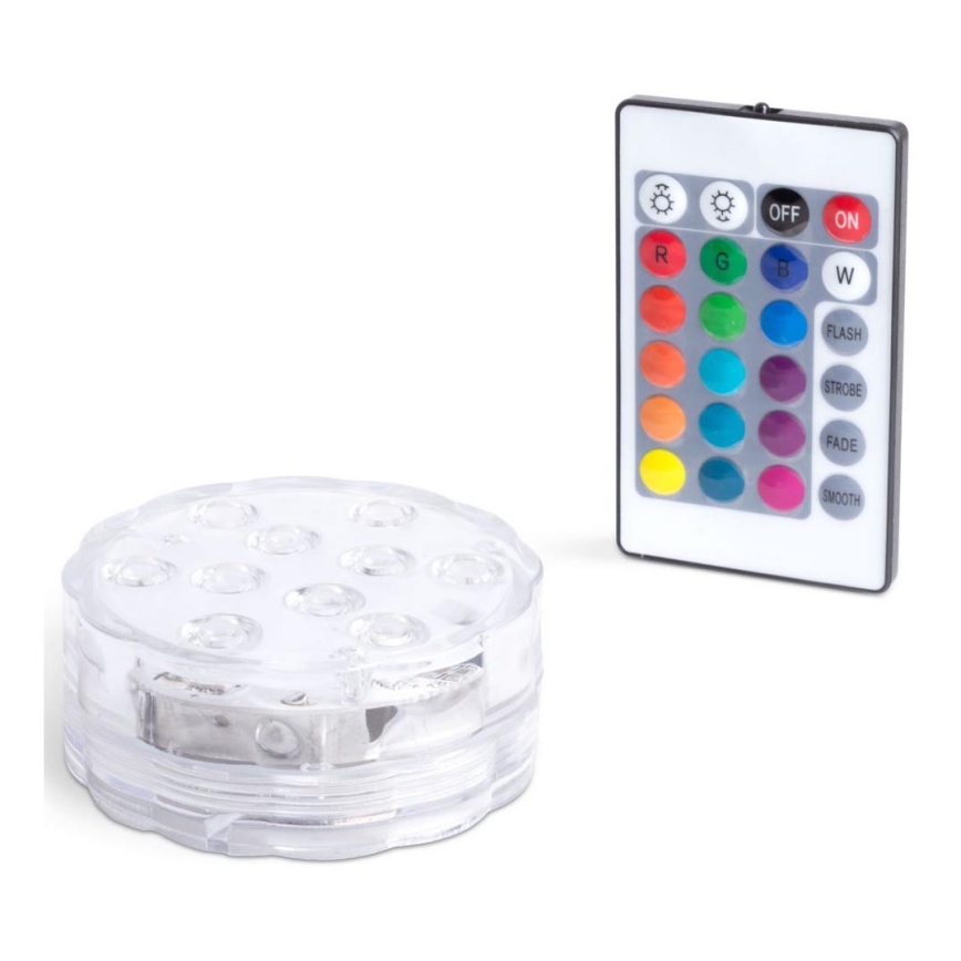 Iluminação de piscina LED regulável LED/3xAAA IP68 + controlo remoto