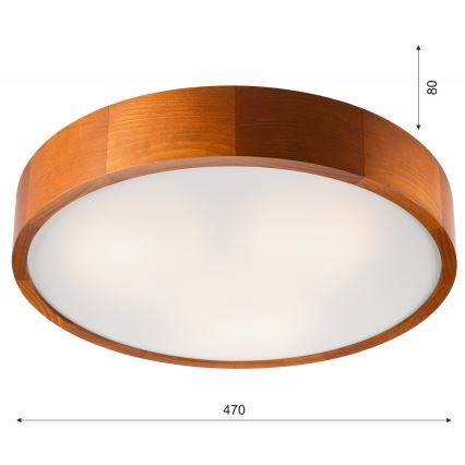Iluminação de teto 3xE27/60W/230V pinho