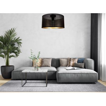 Iluminação de teto ALDO 1xE27/60W/230V diâmetro 40 cm preto