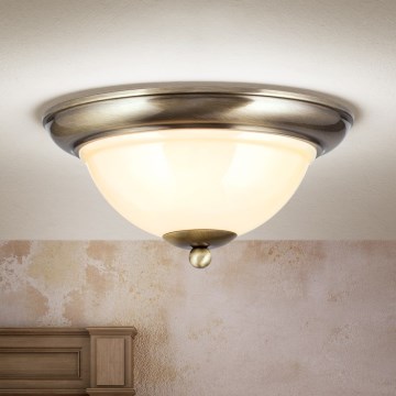 Iluminação de teto AUSTRIAN OLD LAMP 2xE27/60W/230V diâmetro 27 cm bronze/bege