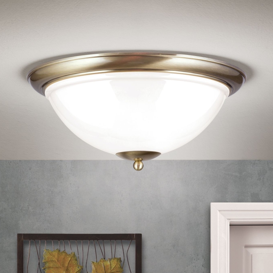 Iluminação de teto AUSTRIAN OLD LAMP 3xE27/60W/230V diâmetro 50 cm bronze/branco