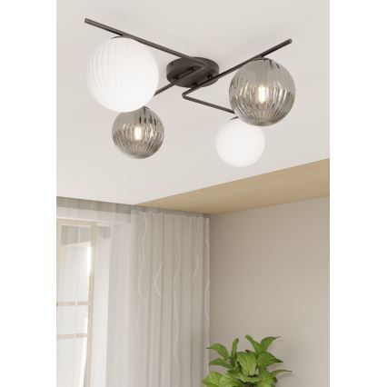 Iluminação de teto AZURA 4xE14/10W/230V preto/cinzento/branco