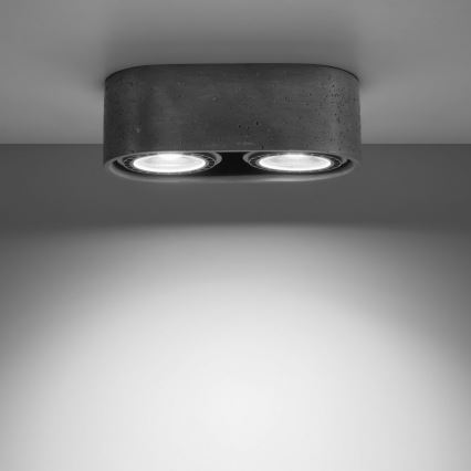 Iluminação de teto BASIC AR111 2xGU10/40W/230V betão