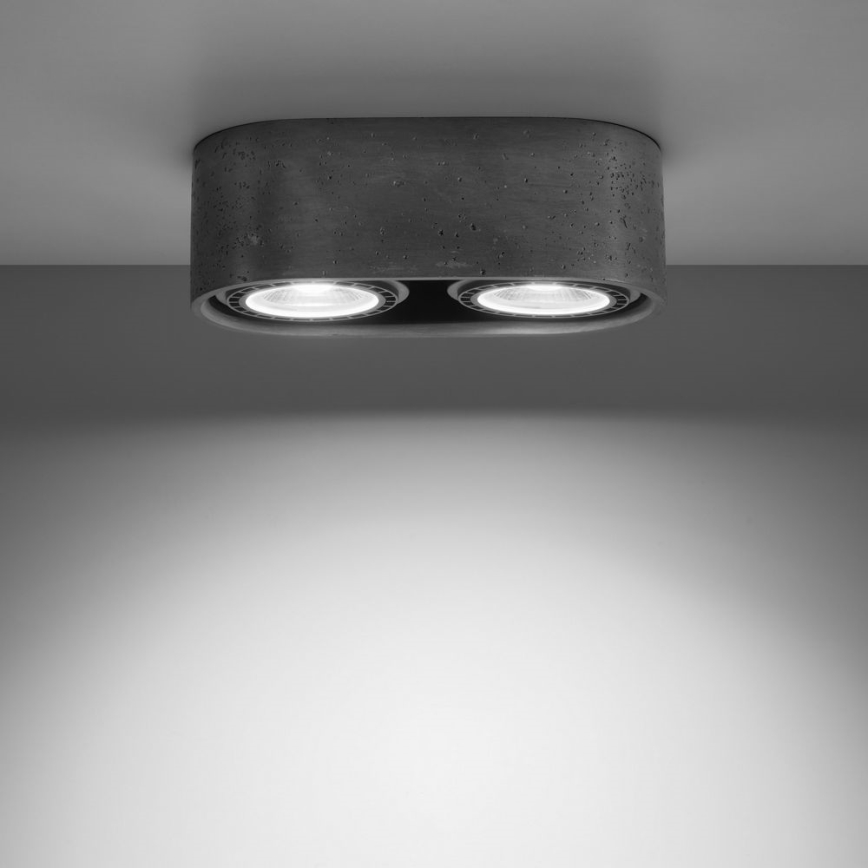 Iluminação de teto BASIC AR111 2xGU10/40W/230V betão