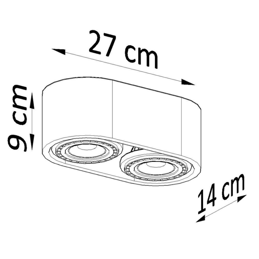 Iluminação de teto BASIC AR111 2xGU10/40W/230V betão