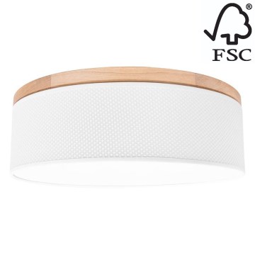 Iluminação de teto BENITA 2xE27/25W/230V diâmetro 48 cm branco/carvalho – FSC certificado
