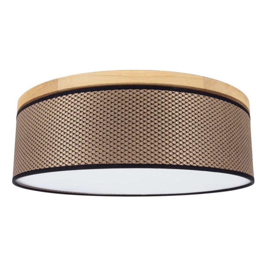 Iluminação de teto BENITA 2xE27/25W/230V diâmetro 48 cm castanho/carvalho