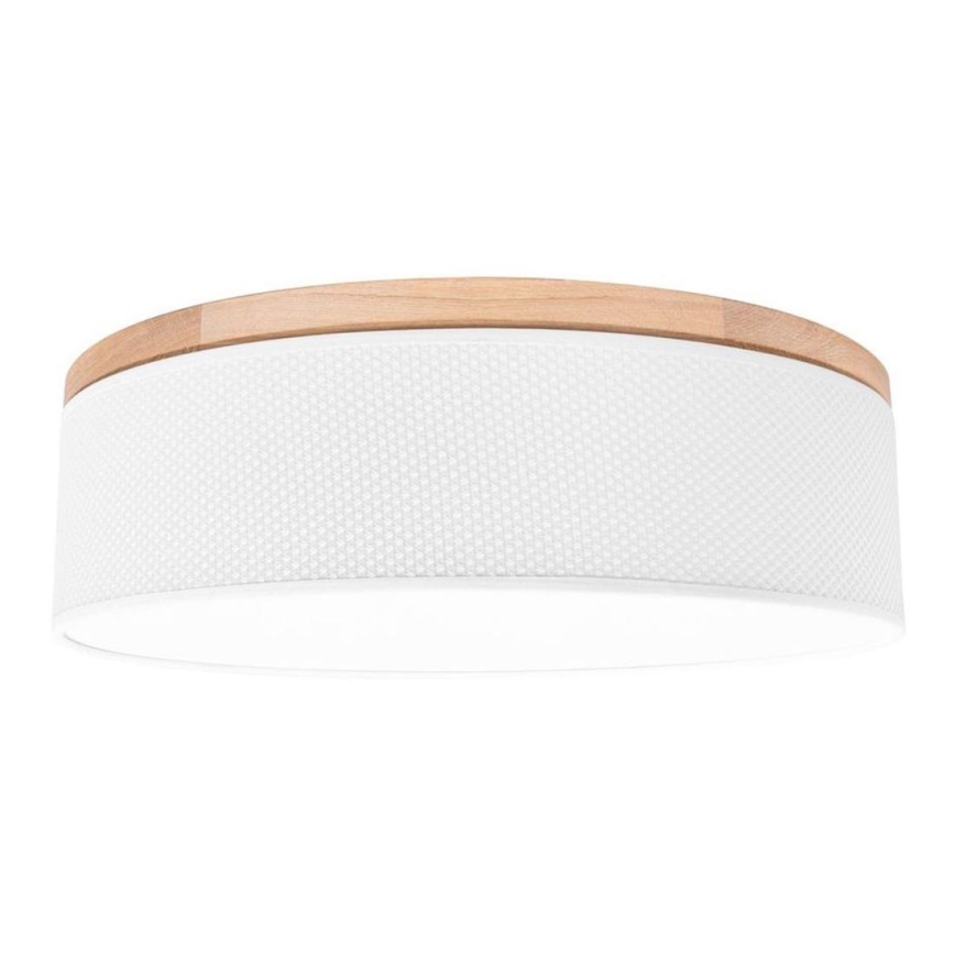 Iluminação de teto BENITA 4xE27/25W/230V diâmetro 58 cm branco/carvalho