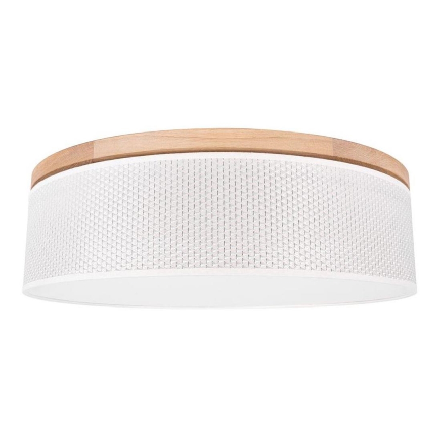 Iluminação de teto BENITA 4xE27/25W/230V diâmetro 58 cm creme/carvalho