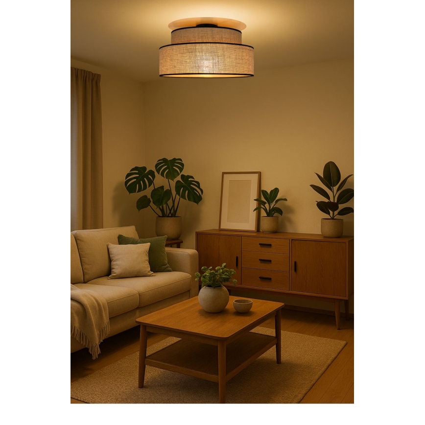 Iluminação de teto BOHO 1xE27/60W/230V bege
