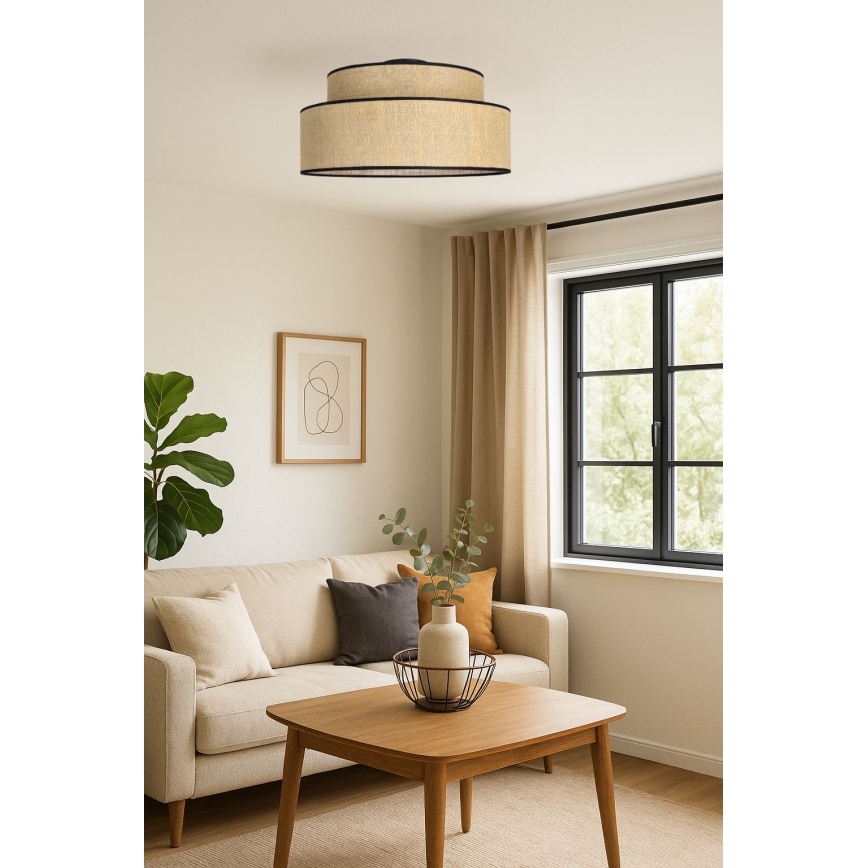 Iluminação de teto BOHO 1xE27/60W/230V bege
