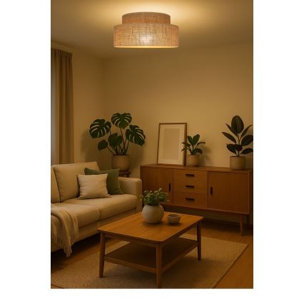 Iluminação de teto BOHO 1xE27/60W/230V bege
