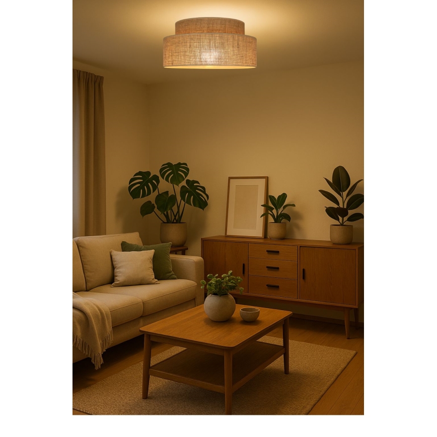 Iluminação de teto BOHO 1xE27/60W/230V bege