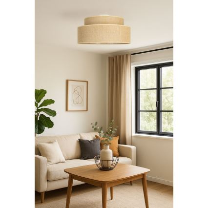 Iluminação de teto BOHO 1xE27/60W/230V bege