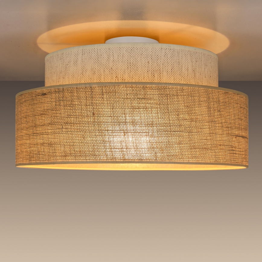 Iluminação de teto BOHO 1xE27/60W/230V branco/bege