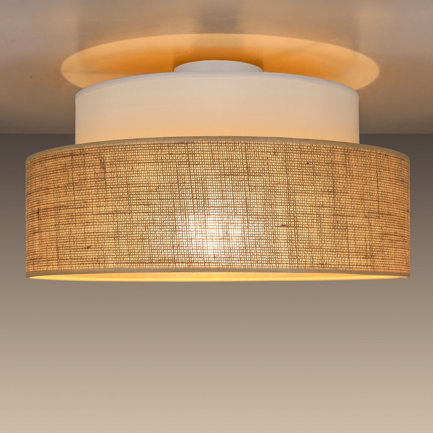 Iluminação de teto BOHO 1xE27/60W/230V branco/bege