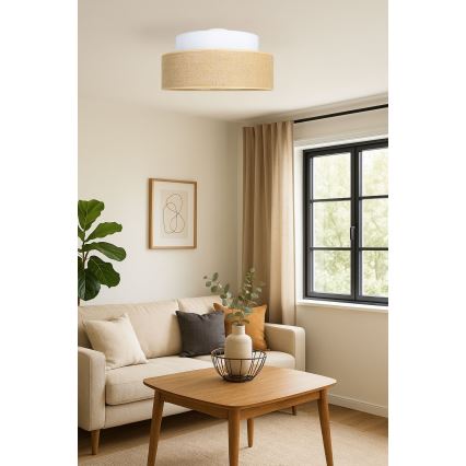 Iluminação de teto BOHO 1xE27/60W/230V branco/bege