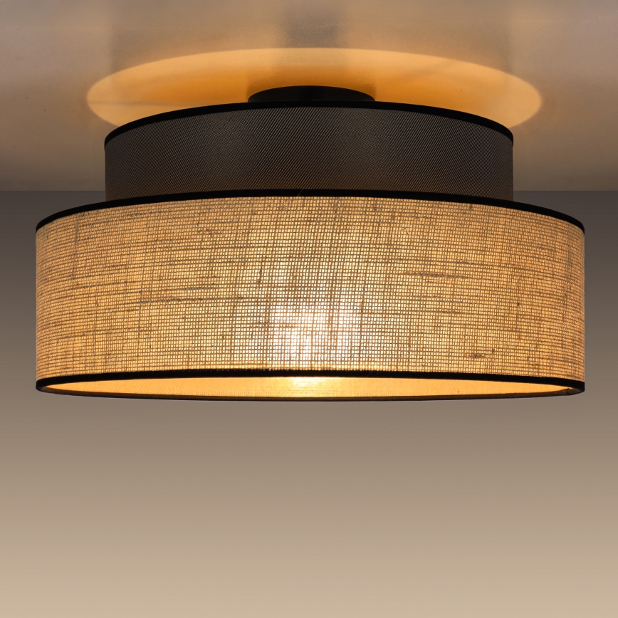 Iluminação de teto BOHO 1xE27/60W/230V castanho/bege