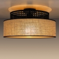Iluminação de teto BOHO 1xE27/60W/230V diâmetro 40 cm preto/vime