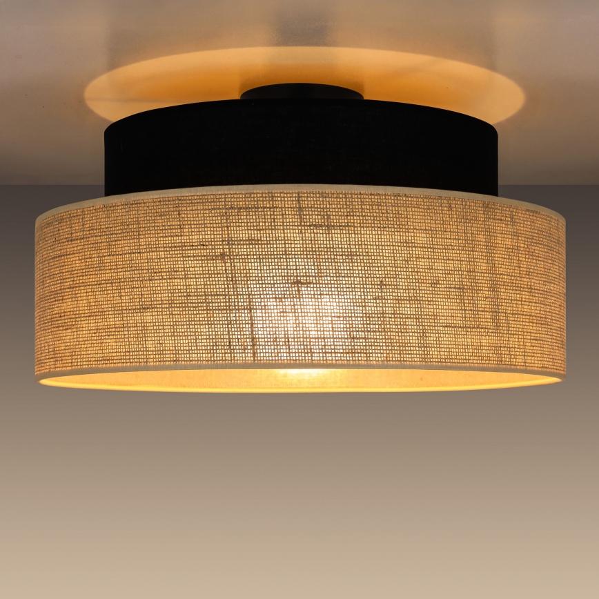 Iluminação de teto BOHO 1xE27/60W/230V preto/bege