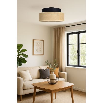 Iluminação de teto BOHO 1xE27/60W/230V preto/bege