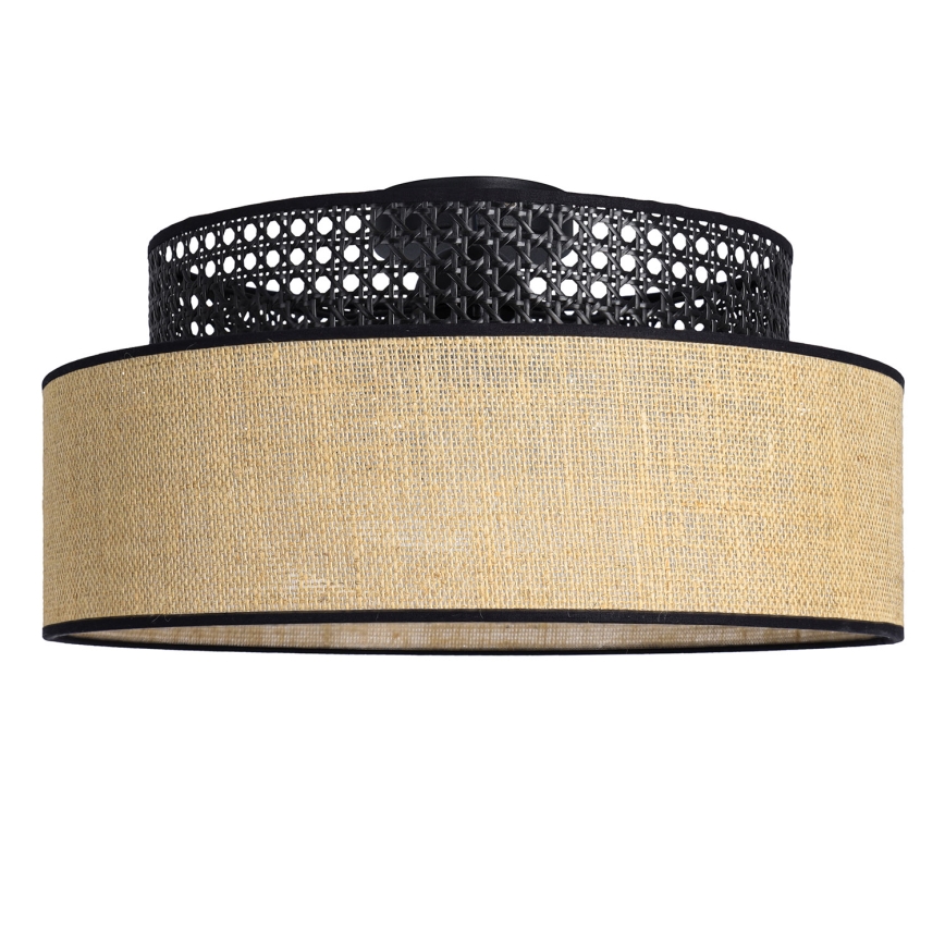 Iluminação de teto BOHO 1xE27/60W/230V preto/vime