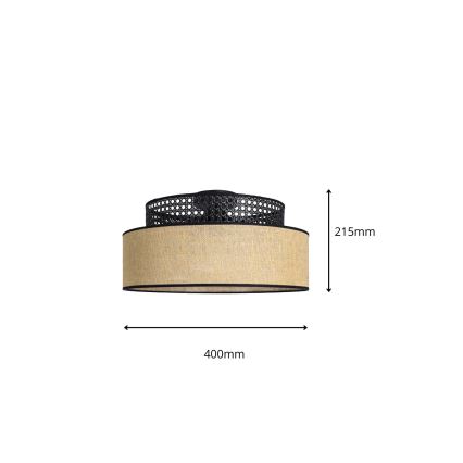 Iluminação de teto BOHO 1xE27/60W/230V preto/vime