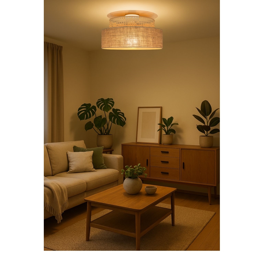 Iluminação de teto BOHO 1xE27/60W/230V vime