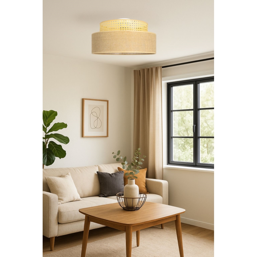 Iluminação de teto BOHO 1xE27/60W/230V vime
