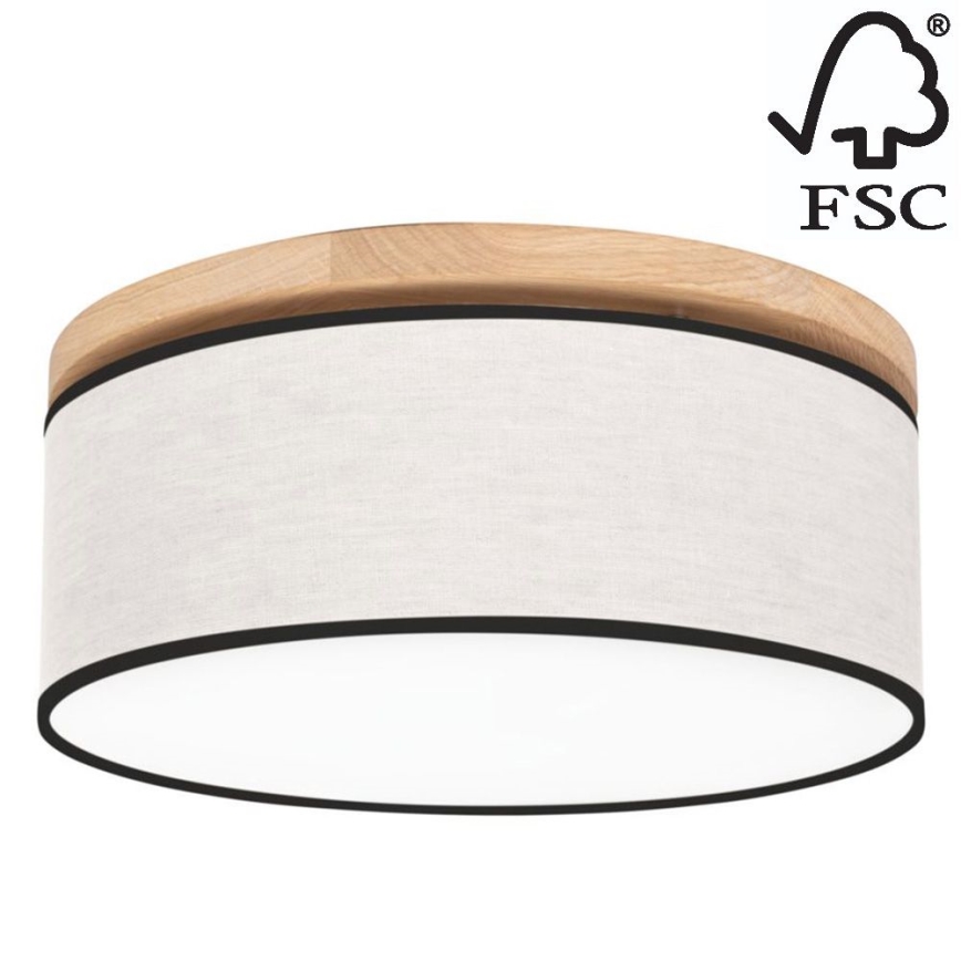 Iluminação de teto BOHO 2xE27/25W/230V diâmetro 38 cm carvalho – FSC certificado