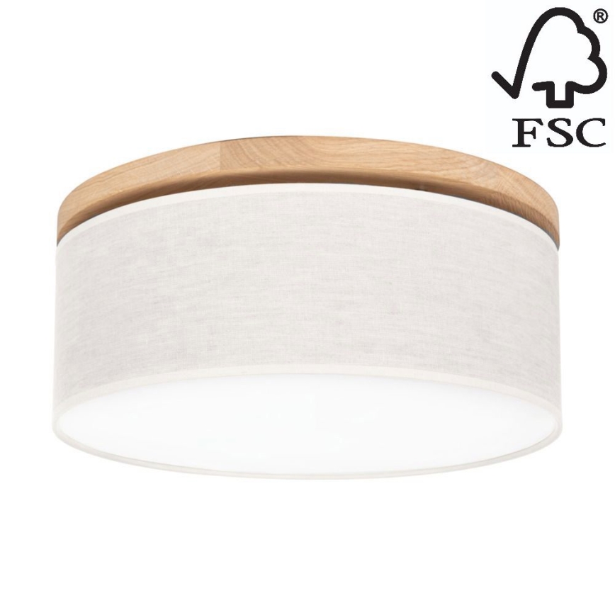 Iluminação de teto BOHO 2xE27/25W/230V diâmetro 38 cm carvalho – FSC certificado