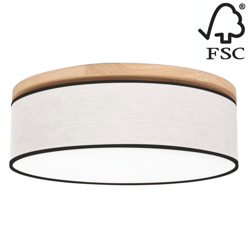 Iluminação de teto BOHO 3xE27/25W/230V diâmetro 48 cm carvalho – FSC certificado