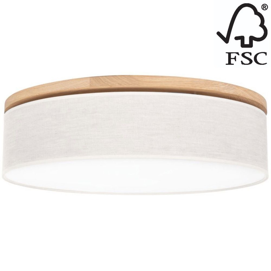 Iluminação de teto BOHO 3xE27/25W/230V diâmetro 58 cm carvalho – FSC certificado