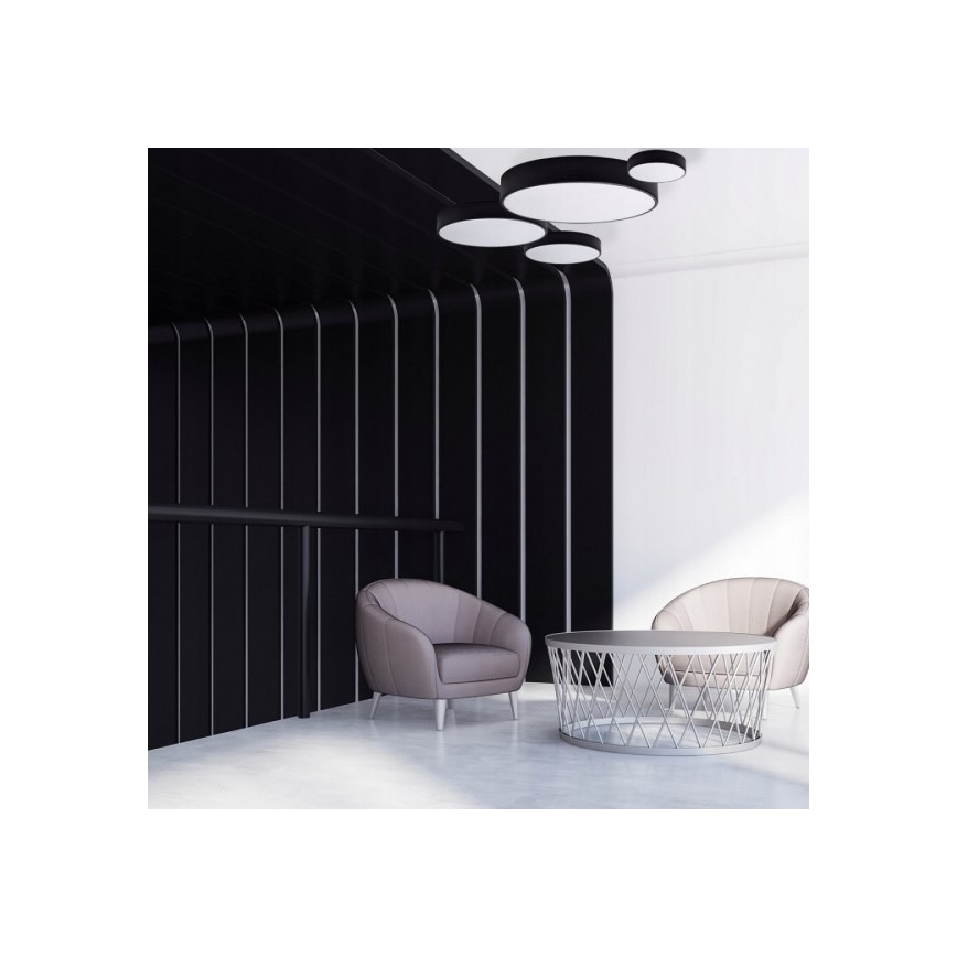 Iluminação de teto CLEO 6xE27/24W/230V d. 78 cm preta