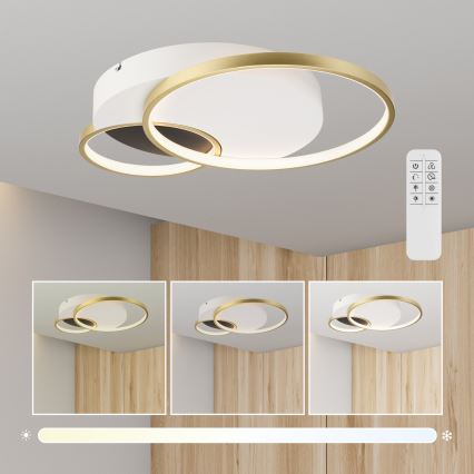Iluminação de teto com regulação BENITO LED/31W/230V 3000-6500K branco/dourado