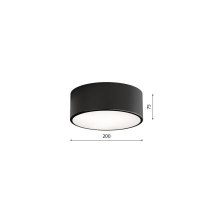 Iluminação de teto com sensor CLEO 1xE27/40W/230V d. 20 cm preto